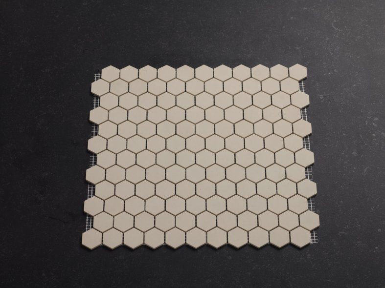 2.5 cm off-white zeshoekig mozaiek
