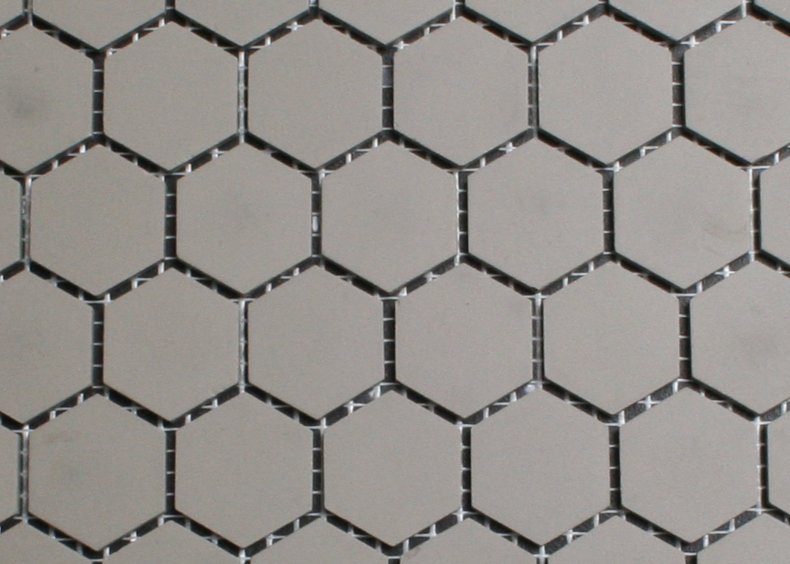 2.5 cm midden grijs zeshoekig mozaiek