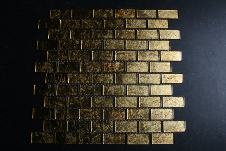 Goud 23x48mm brick glasmozaiek tegels