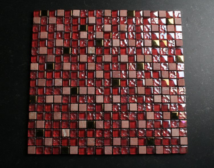 15mm rood goud steen mix mozaiektegels