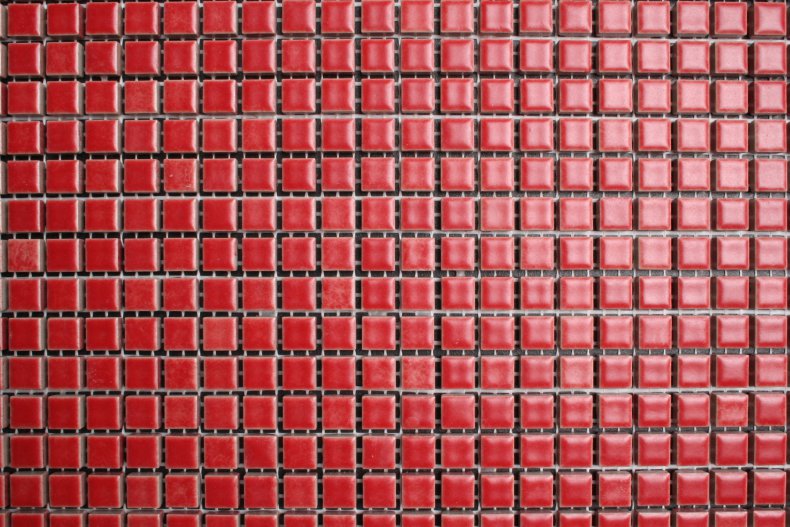 Mozaïektegel 1x1 cm - rood mat