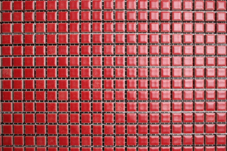 Mozaïektegel 1x1 cm - rood mat