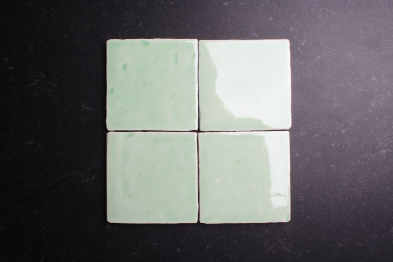 Handvorm 10x10 mint tegels