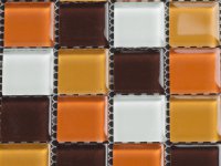 MHDN 11 - white / orange / brown mix 25x25x4mm